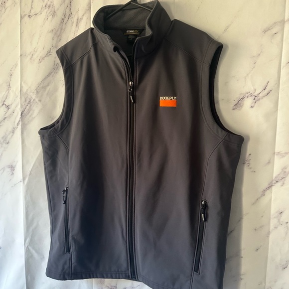 CORE 365 WEATHERTEC FULL ZIP VEST TOP - GREY - MENS LARGE - DIXIEPLY LOGO - Picture 8 of 9